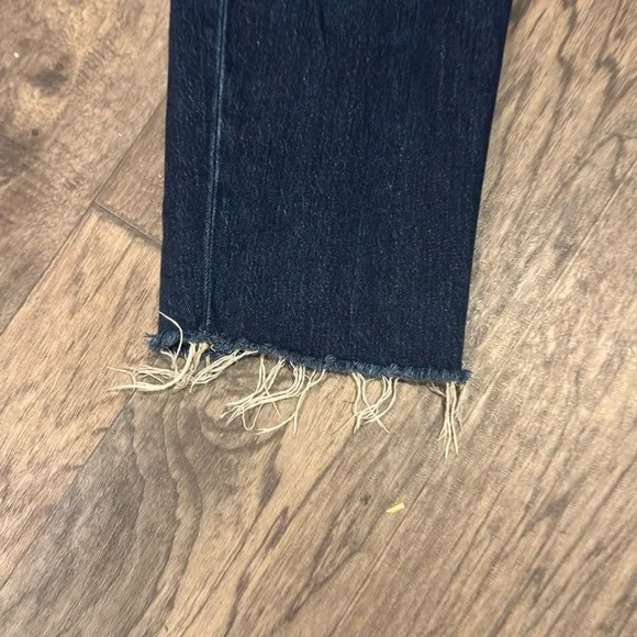 Maurices Dark Blue Distressed Jeans w frayed hem Sz 16R - Picture 2 of 8